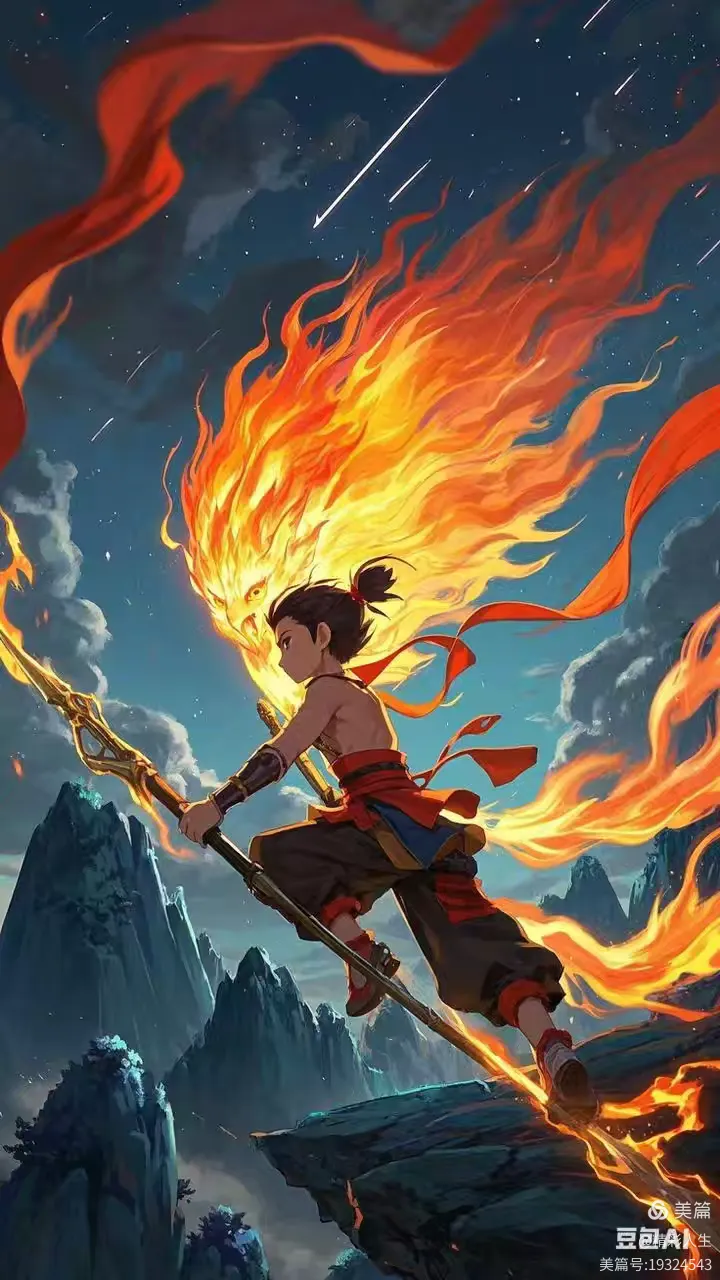 哪吒动漫场景al绘画